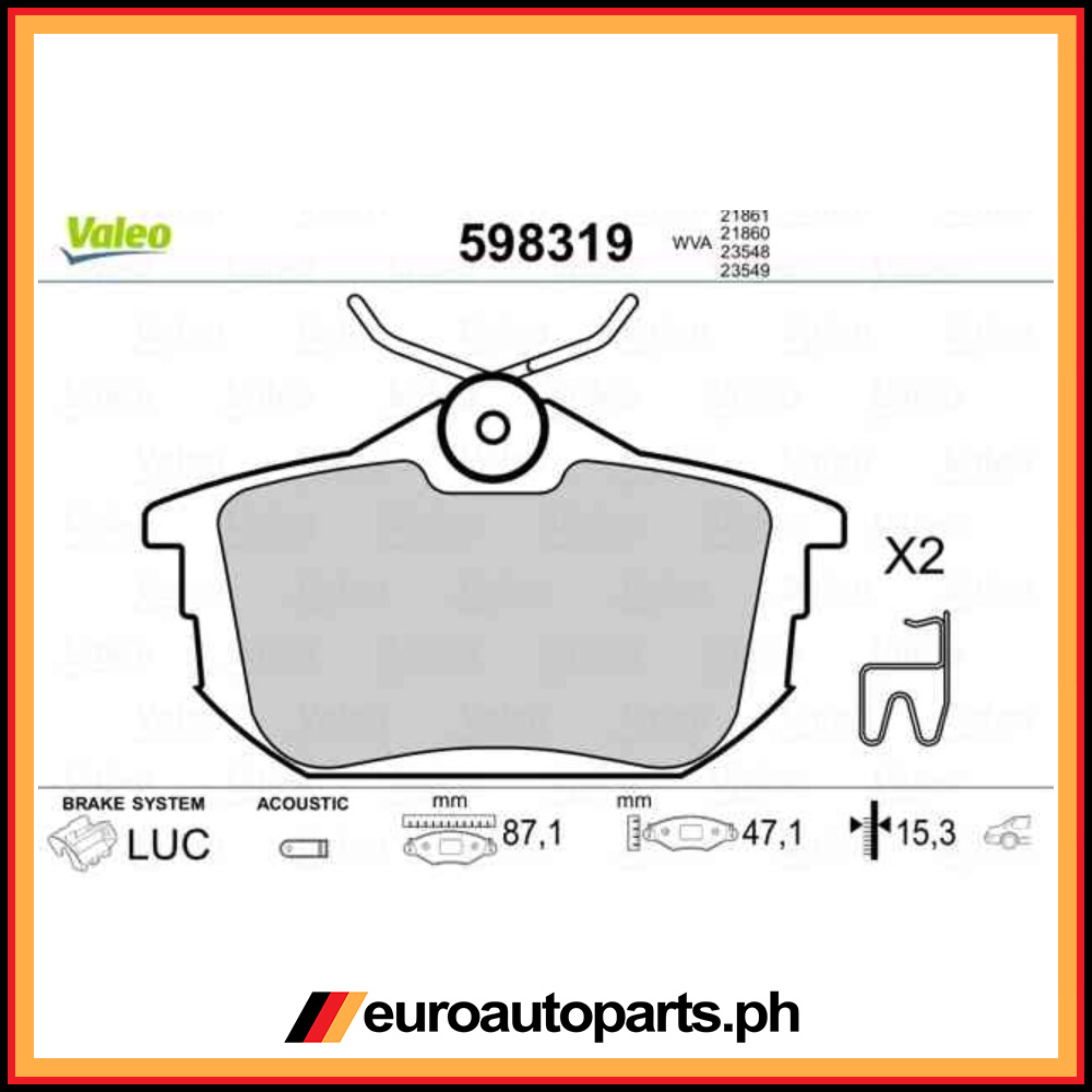 Brake Pad(SC) / 30 623 264 / Valeo / Volvo