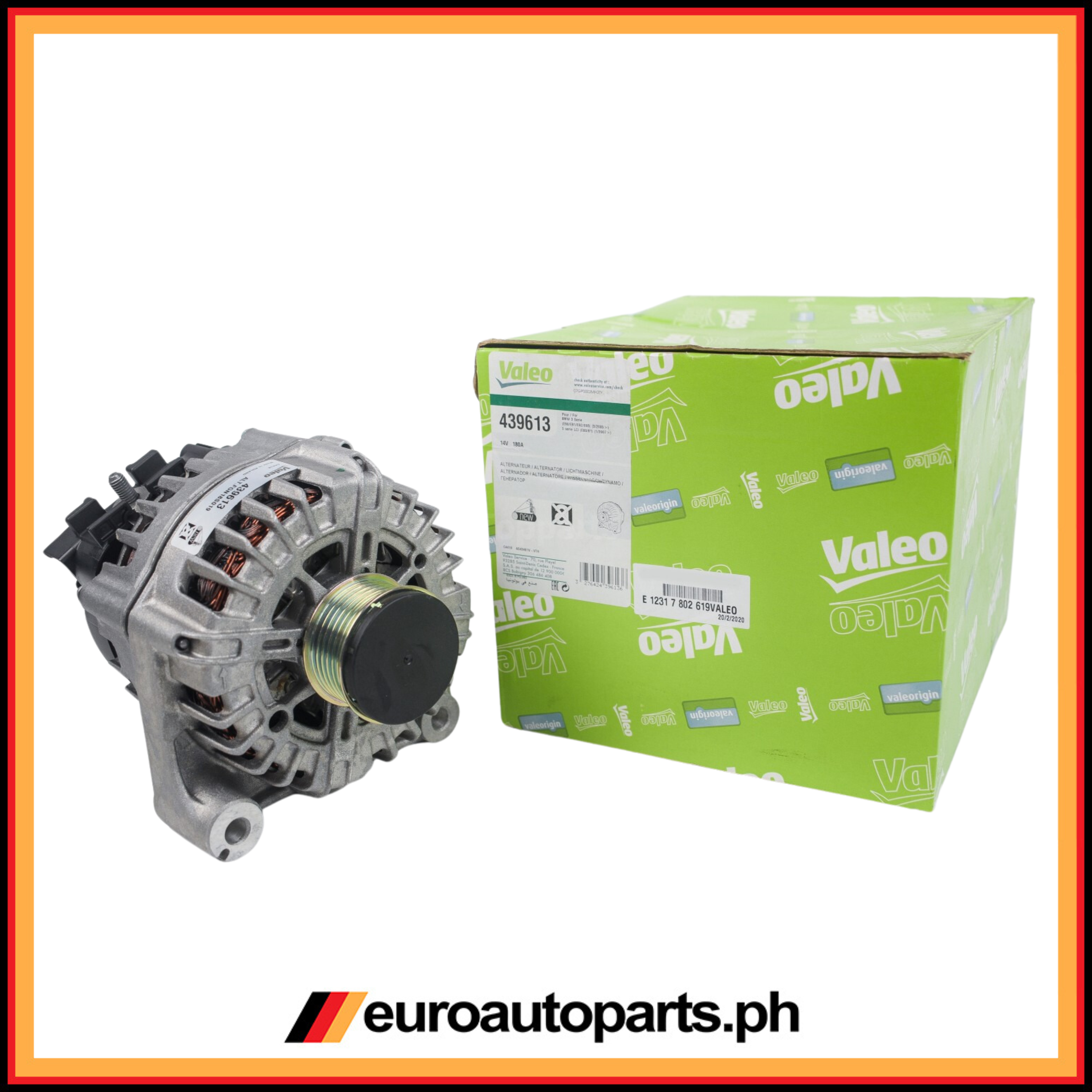 Alternator/12 31 7 802 619/Valeo/BMW