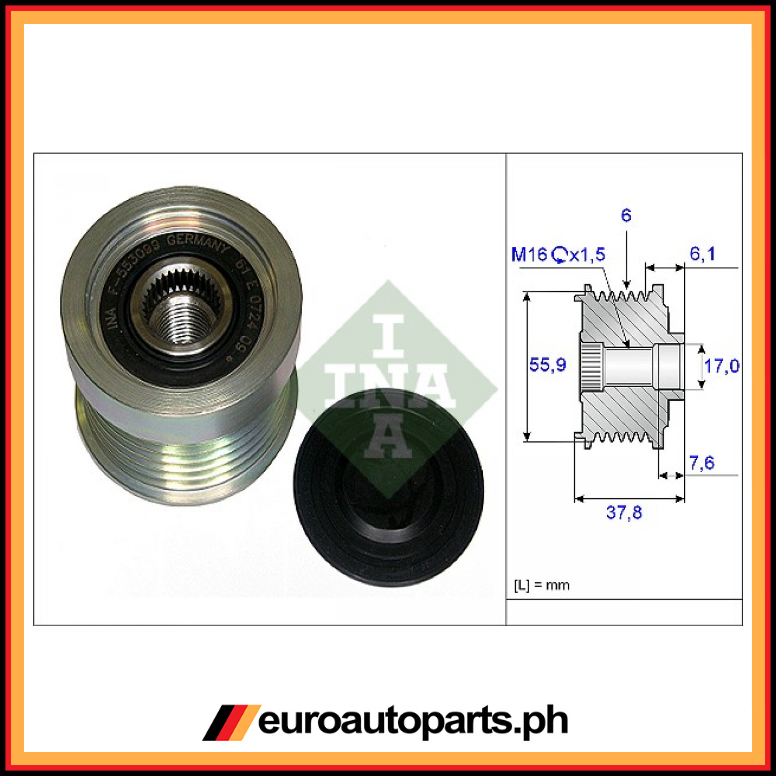 Alternator Pulley / 30667878 / Ina / Volvo