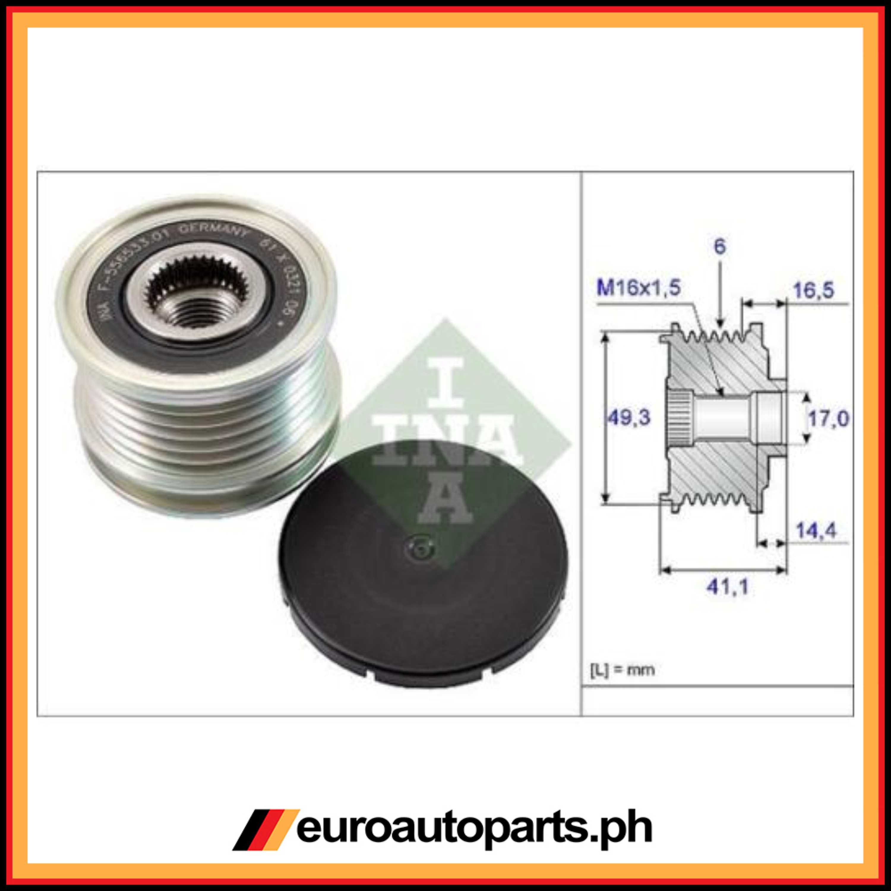 Alternator Pulley / 1231 7 576 515 / Ina / Mini Cooper