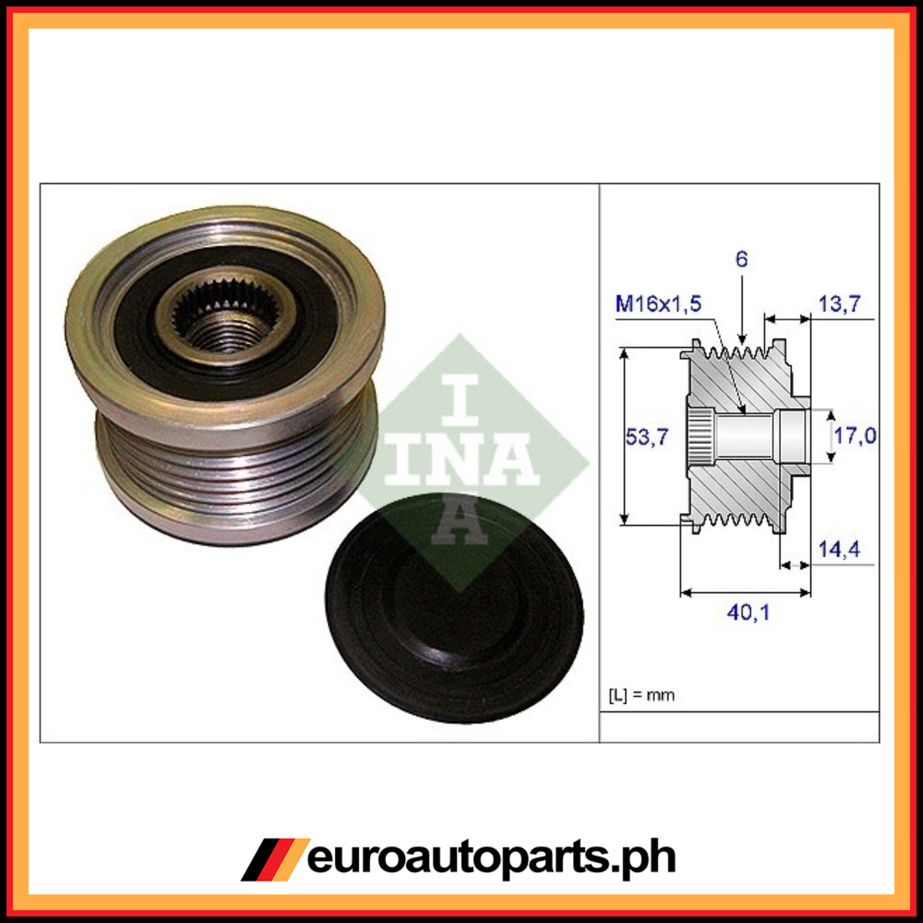 Alternator Pulley / 06H 903 119 B / Ina / Audi