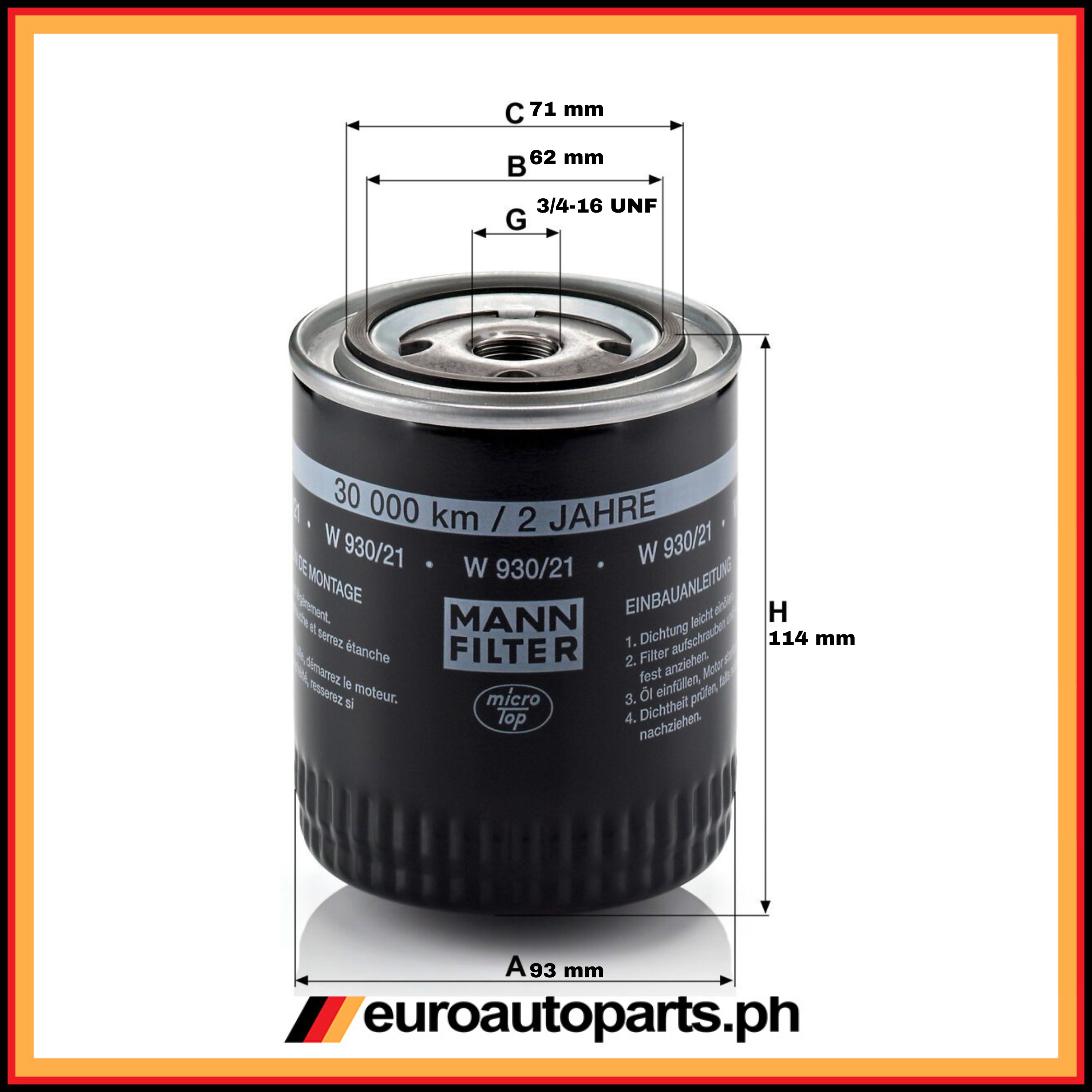 Oil Filter / 078 115 561 / Mann / Audi