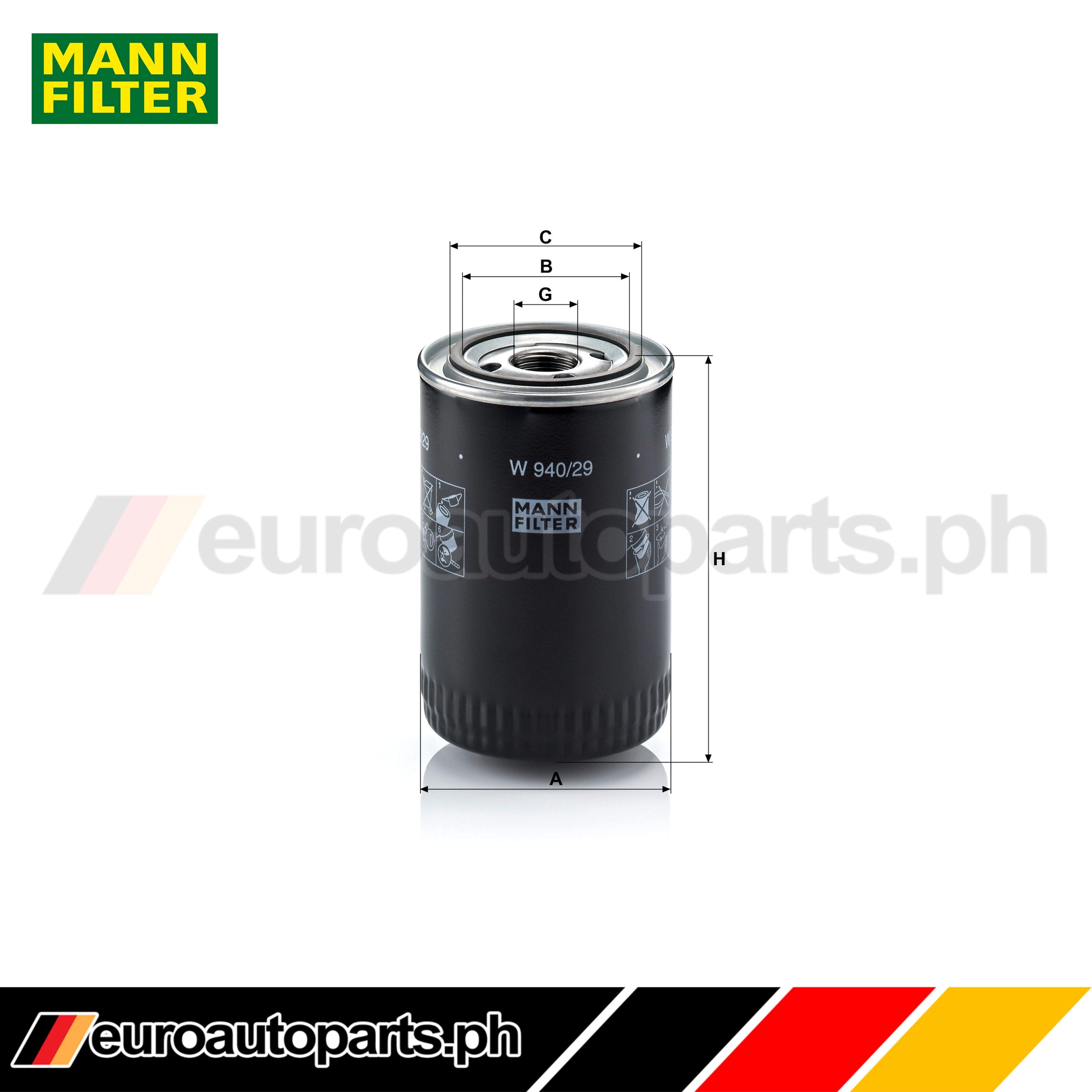 Oil Filter / 930 107 764 01AM / Brand Mann / Porsche